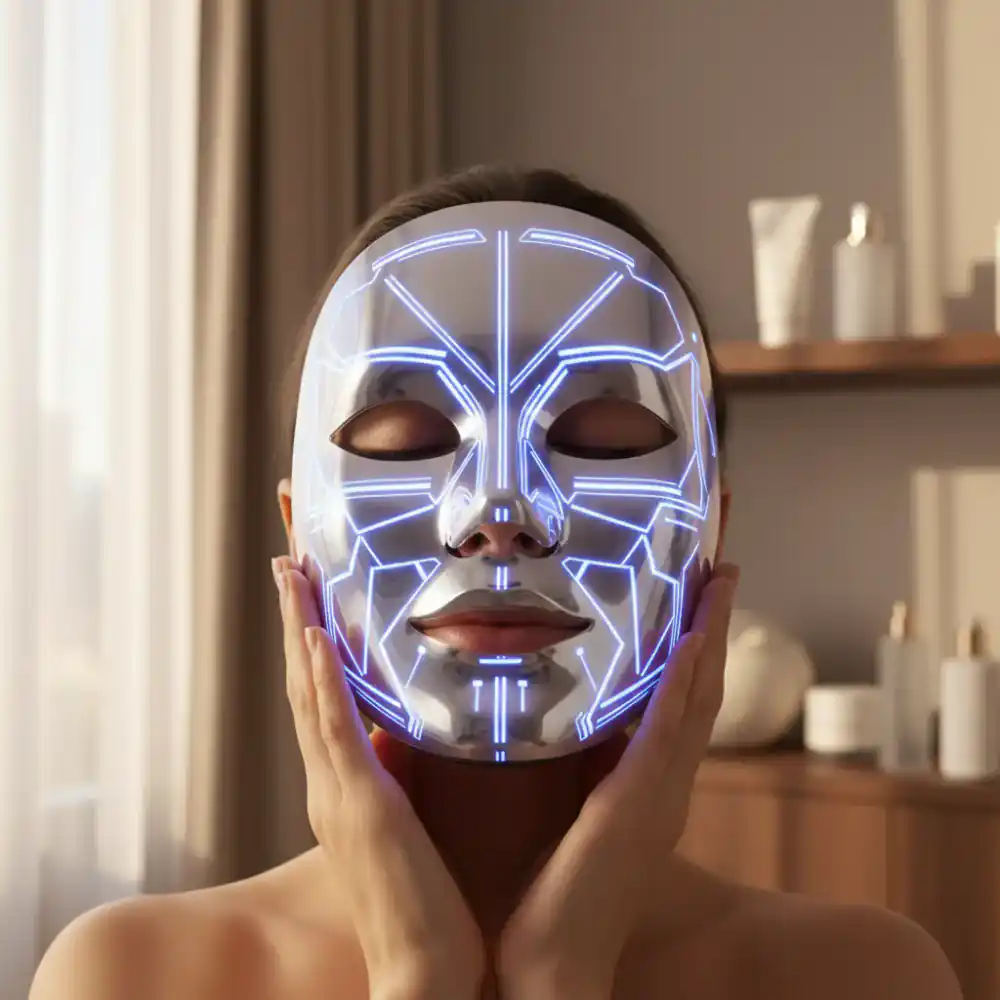 LED mask glowing