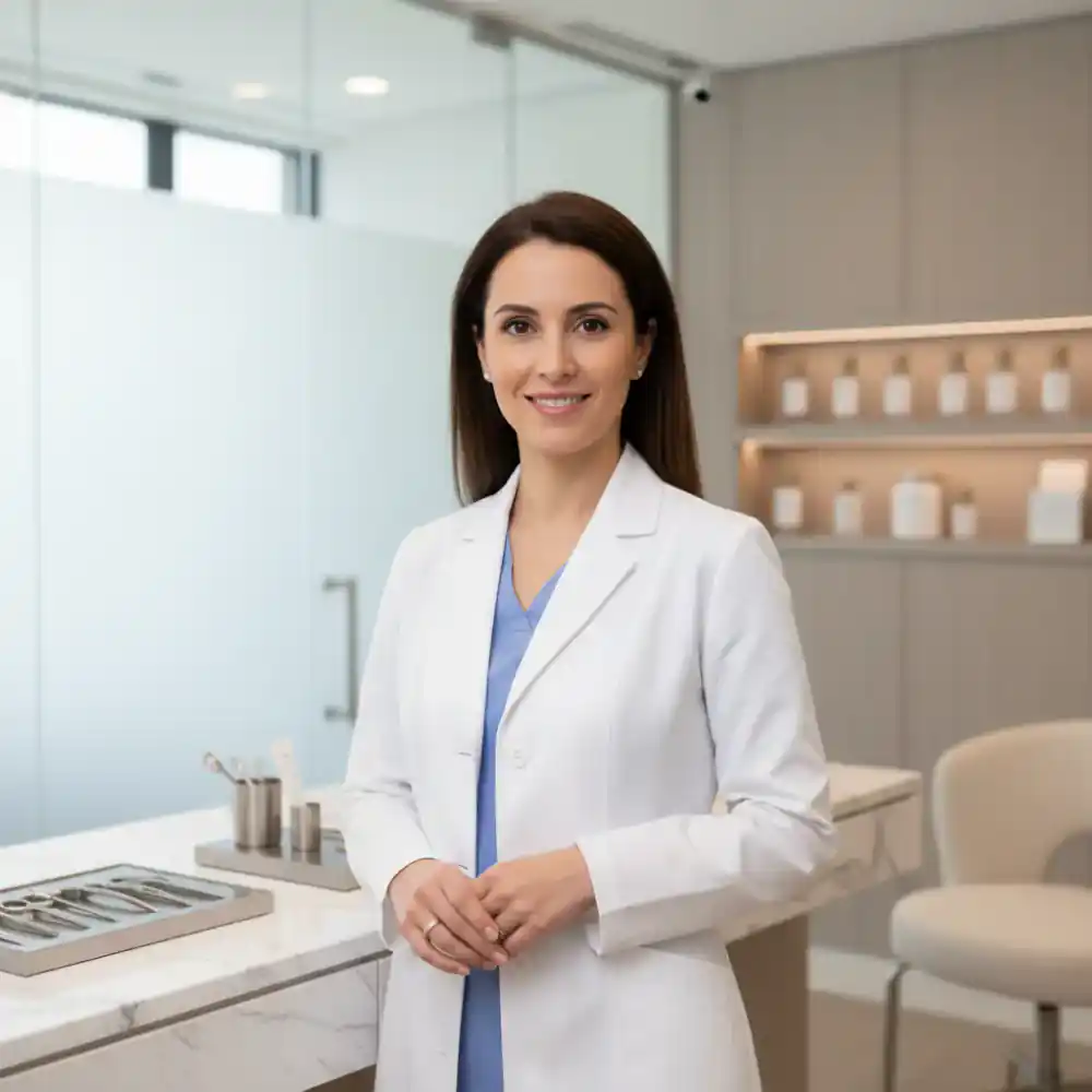 Portrait of a dermatologist in a clinic